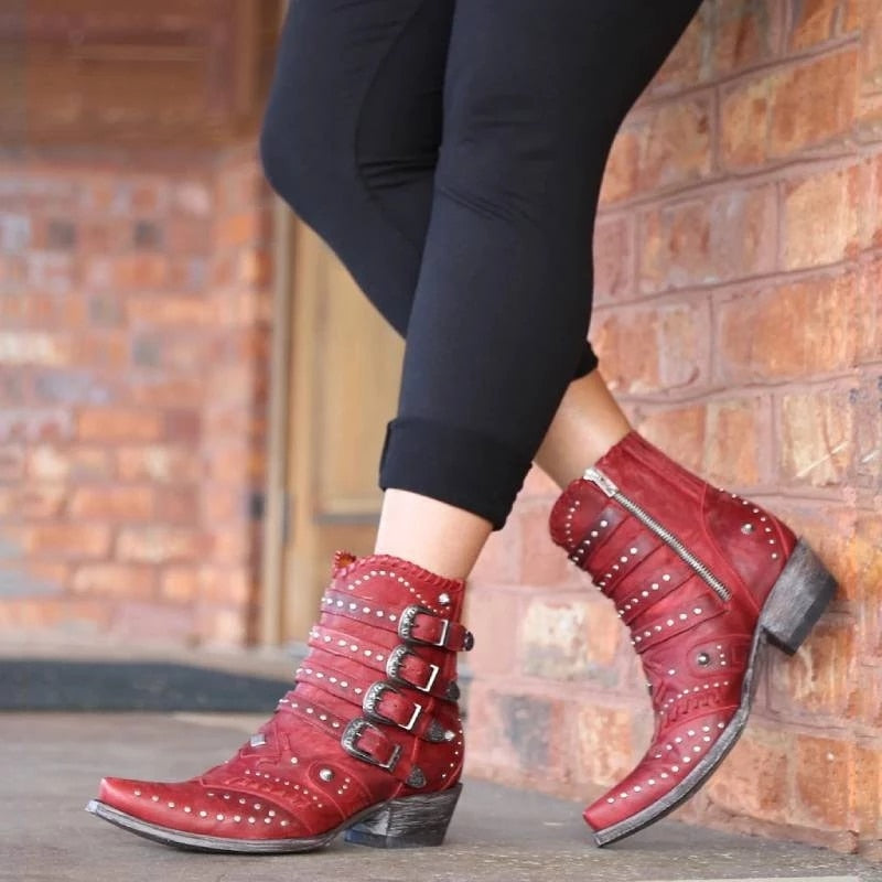 ECN Women Ankle Boots Dropshipping New Autumn And Winter Buckle
